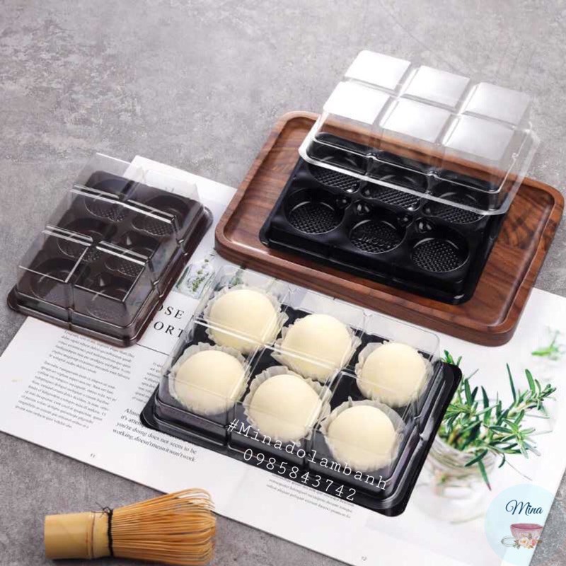 10 Hộp nhựa 6 ô đựng bánh (FG335, FG334, FG332)