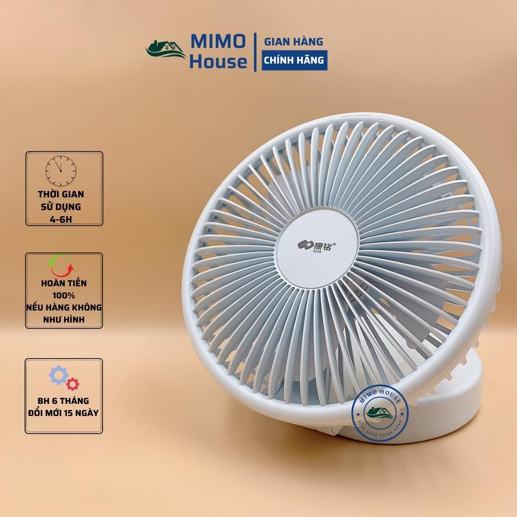 Quạt tích điện mini KANGMING F-0396 quạt sạc tích điện để bàn, treo tường, an toàn cho trẻ nhỏ - MIMO