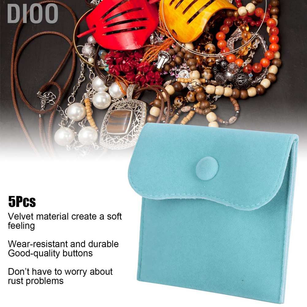 Bộ 5 Túi Vải Nhung Đựng Trang Sức 10x10cm