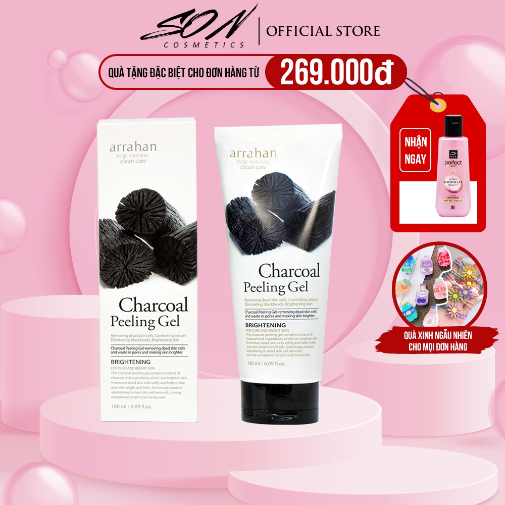 Tẩy da chết Than hoạt tính Arrahan Charcoal Peeling Gel 180ml