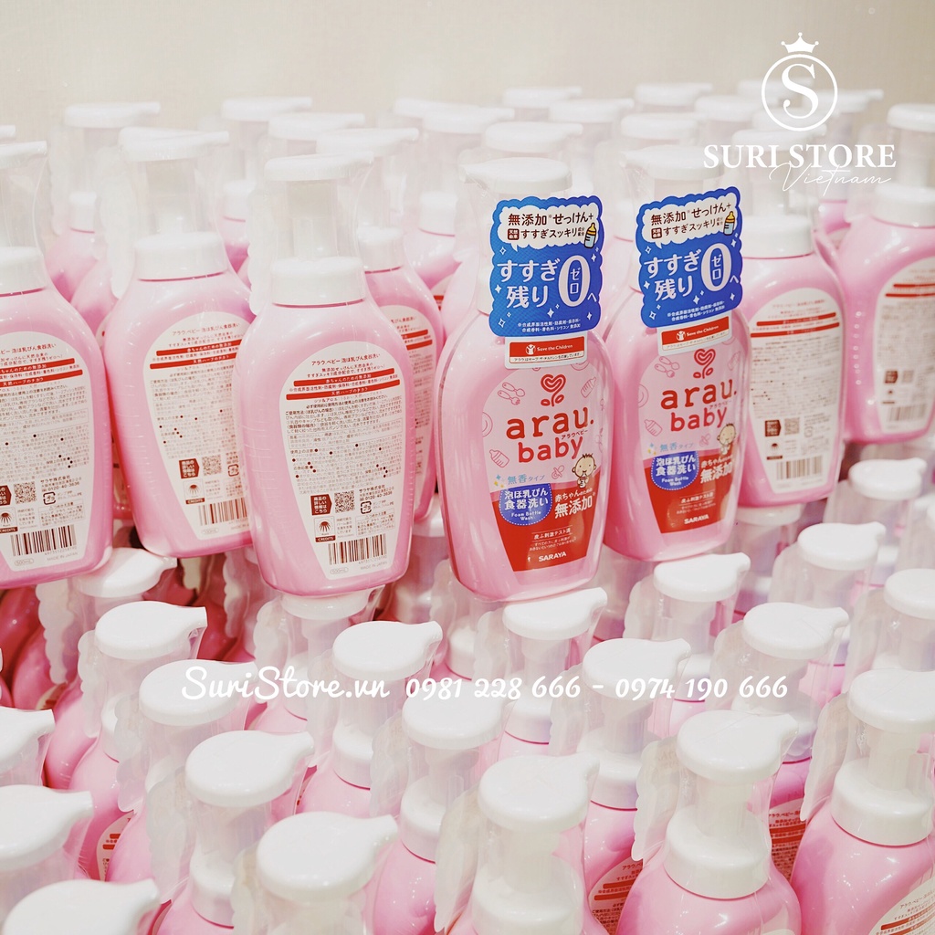 Nước rửa bình Arau baby Nhật dạng chai 500ml