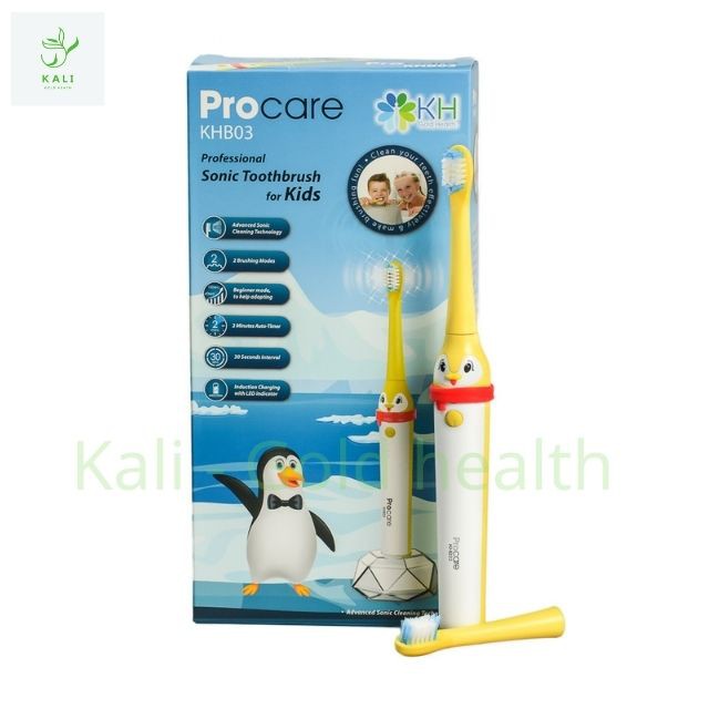 [Mẫu mới] Bàn Chải Điện Cho Bé Procare KHB03 Thiết Kế Hình Chim Cánh Cụt Cute  An Toàn Cho Con Yêu