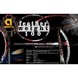 [chính hãng] Vợt cầu lông Apacs Feather Weight 100 - 6U