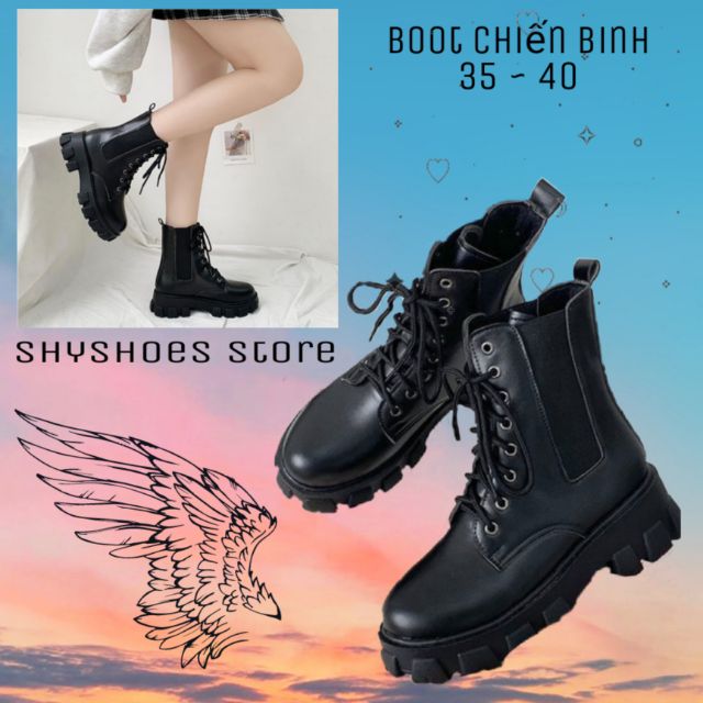 (Có Sẵn) Giày Boot chiến binh cổ cao hot 2020 đế cao 5cm| boot martin gothic