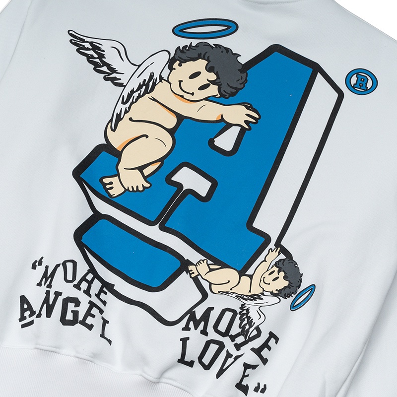 Áo Sweater Angel-Land MORE ANGEL MORE LOVE Màu TRẮNG Chính Hãng Nỉ Bông [MSW]