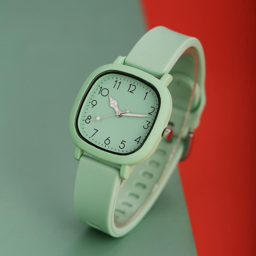 Đồng hồ đeo tay màu Macaron vuông đơn giản cao cấp dành cho nữ Đồng hồ thạch anh