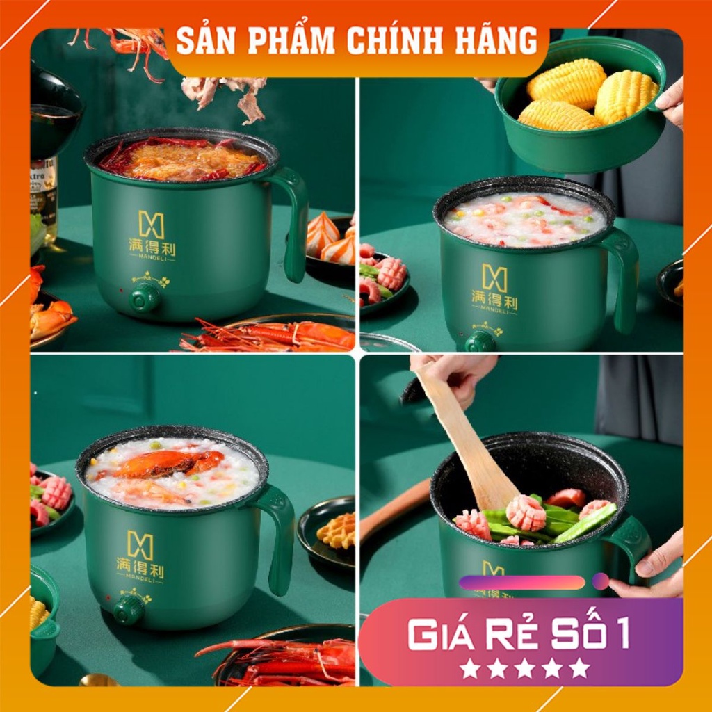 Nồi Lẩu Điện Mini 2 Tầng Cao Cấp, có 2 NẤC NHIỆT Kèm Giá Hấp tiện lợi