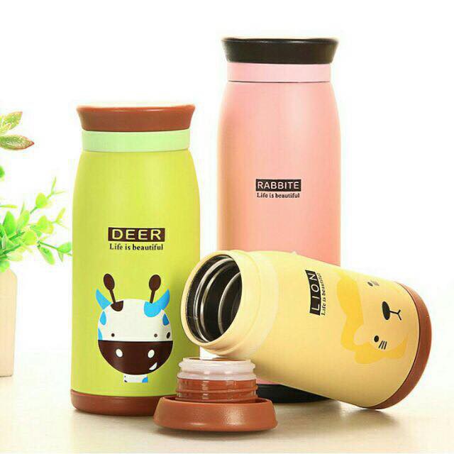 BÌNH ĐỰNG NƯỚC GIỮ NHIỆT HÌNH THÚ DUNG TÍCH 350ML ( KHO GIÁ SỈ)
