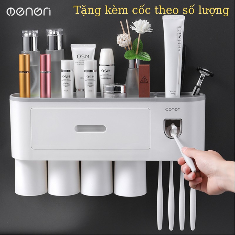 Kệ Để Đồ Phòng Tắm, Kệ Nhà Tắm Kèm Nhả Kem Tự Động Dán Tường Cao Cấp ( Tặng Kèm Miếng Dán)