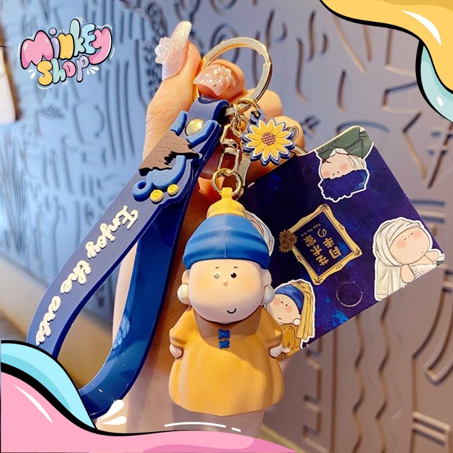 Móc khóa Những bé nghệ sĩ mặt trăng dễ thương phụ kiện túi xách ô tô Ba lô cute 02MKBe -Minkey