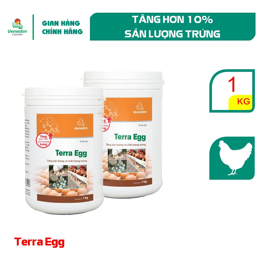 Vemedim Terra Egg Tăng sản lượng trứng và chất lượng vỏ trứng cho gia cầm, lon 1kg