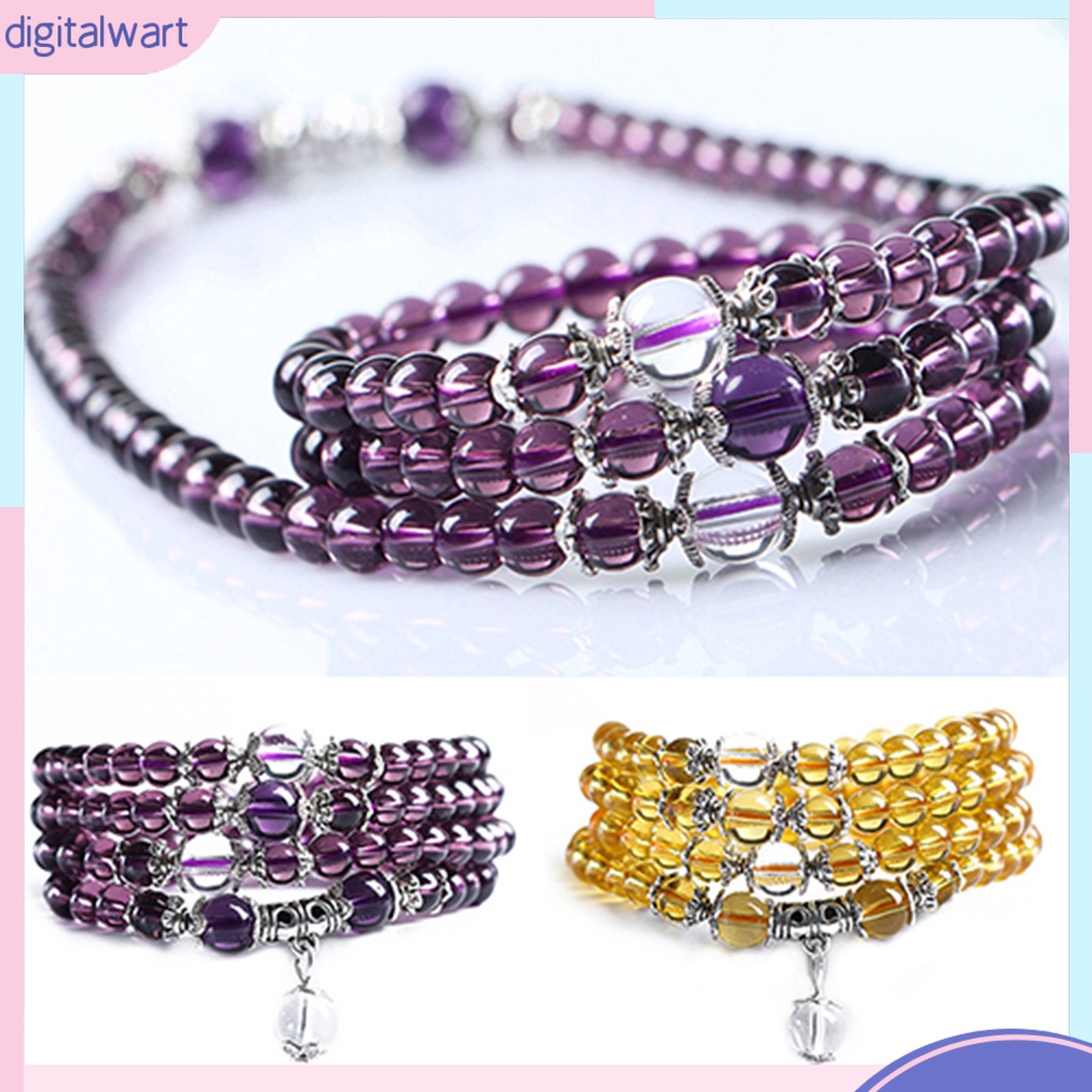 Vòng đeo tay dây chuỗi hạt trong suốt nhiều màu sắc 6mm sành điệu thời trang dành cho nữ