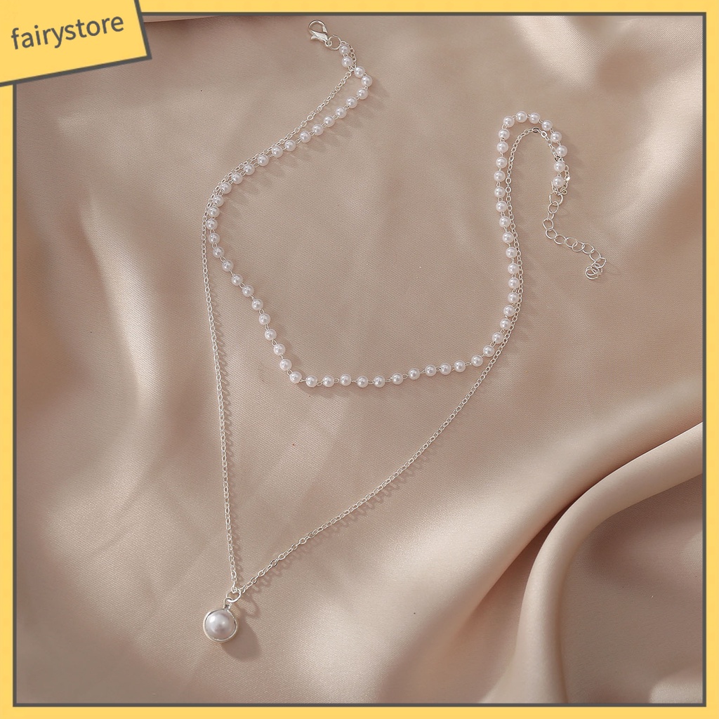 vòng cổ Hợp Kim Đính Ngọc Trai Giả Xinh Xắn