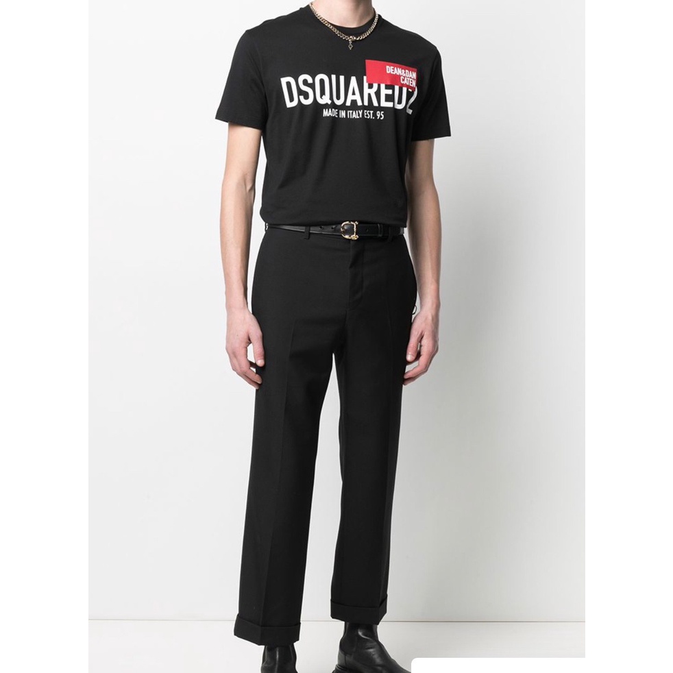 Áo thun nam tay ngắn cổ tròn in logo Dsquared 2021