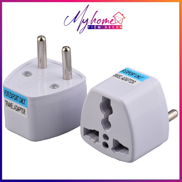 Ổ cắm chuyển đổi đầu 3 chân sang 2 chân - ổ cẳm điện chân dẹt, chân vuông, chân tròn, chân chéo - nguồn 220V DN036