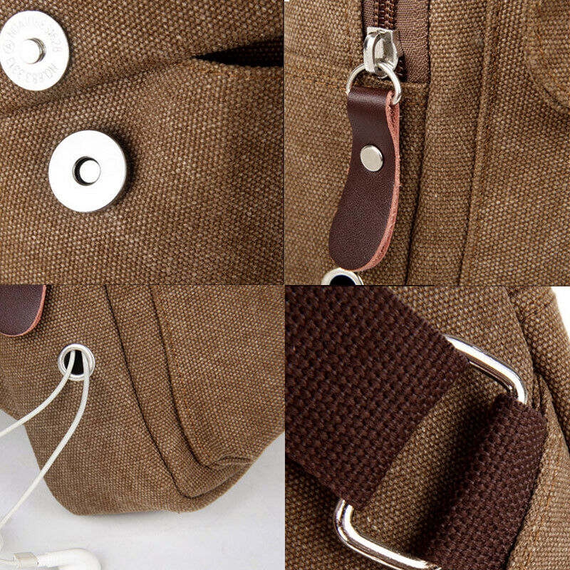 Wemitom Chest Travel Bag Walking Through Body Messenger Casual Shoulder Solid Men Canvas Bags Handbags