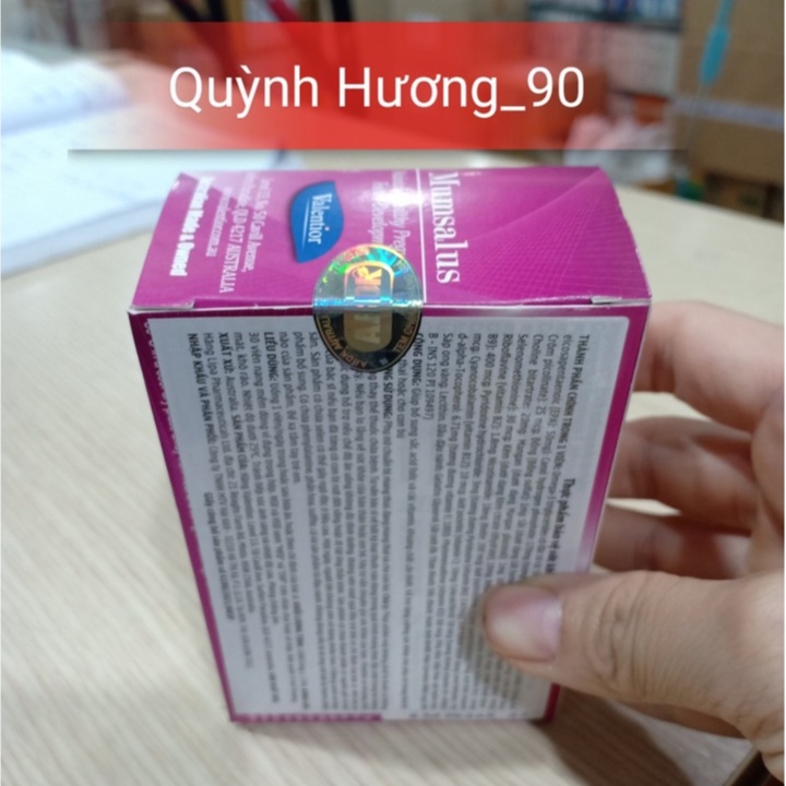 Viên uống MUMSALUS hộp 30 viên giúp bổ sung khoáng chất cho bà bầu