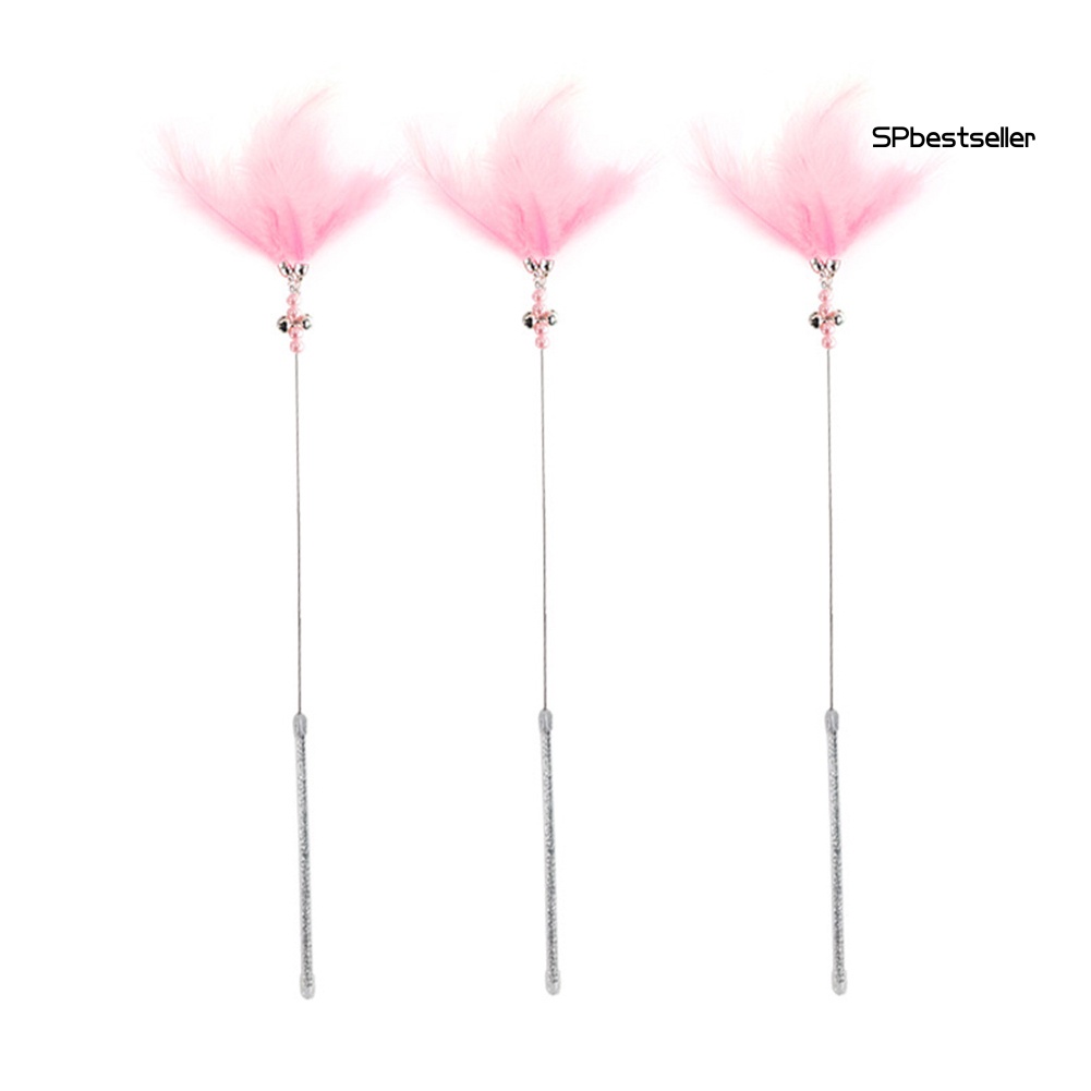 Gậy đồ chơi gắn lông vũ/ chuông dành cho tương tác với mèo cưng