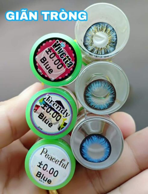 Contact lens /Kính áp tròng - BLUE tặng kèm khây dụng cụ