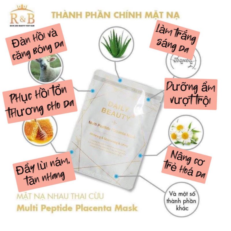 Mặt nạ nhau thai cừu R&b.hỗ trợ điều trị mụn, nám, tàn nhang.