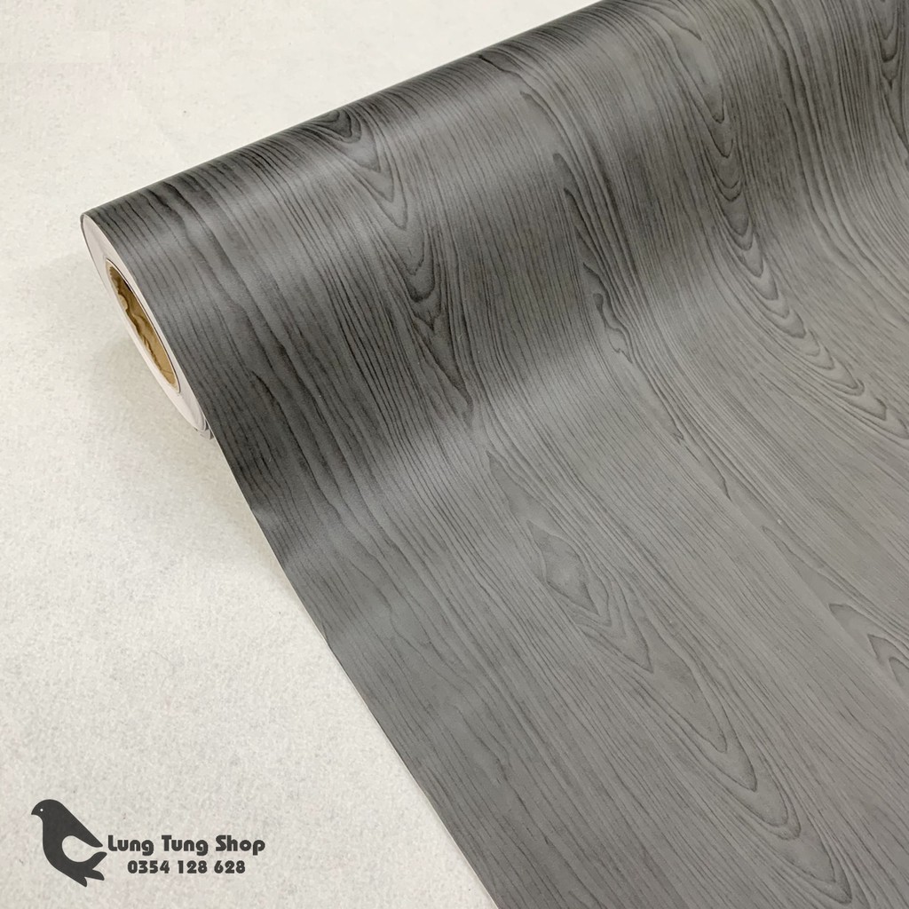 Decal gỗ màu đen - Giấy dán tường bàn tủ có sẵn keo ( gỗ G13 )