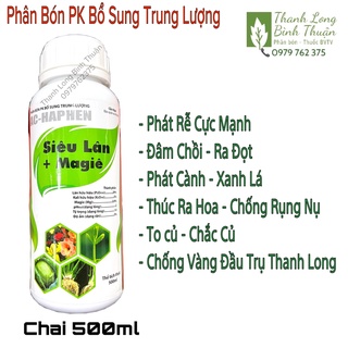 Phân Bón PK Bổ Sung Trung Lượng- Siêu LânMagiê - Kích Rễ - Đâm Chồi - Khắc Phục Vàng Lá - Chai 500ml