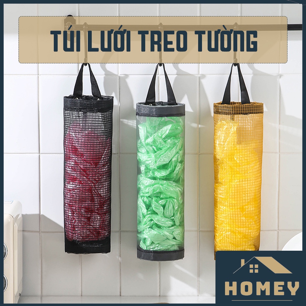 Túi lưới treo tường, túi đựng túi bóng, túi nilon, túi rác thương hiệu HOMEY