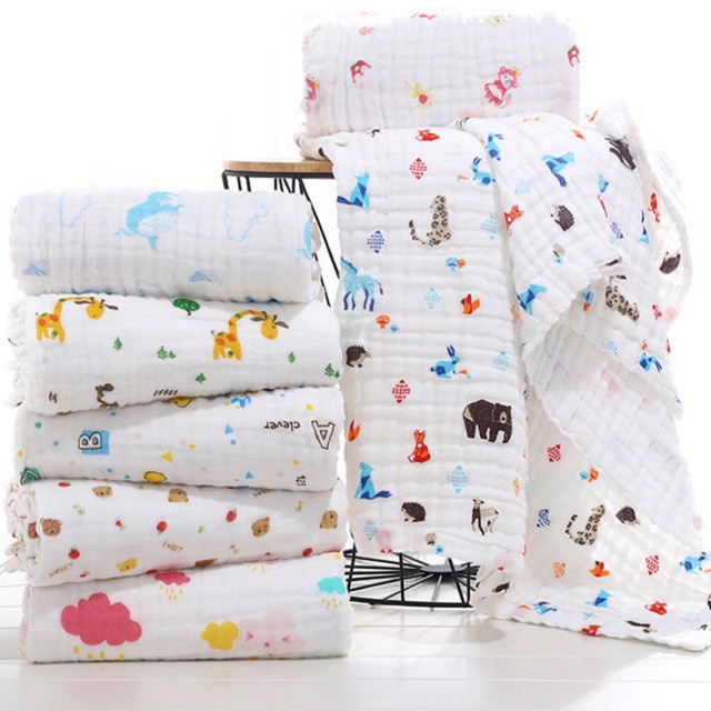 Khăn tắm cotton 6 lớp - Swaddle cho bé