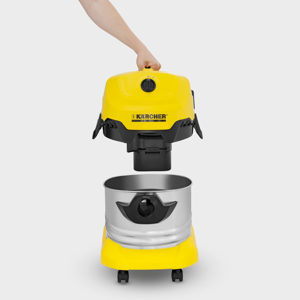 (Sản xuất Romania) Máy hút bụi khô và ướt Karcher WD 4 Premium công suất 1000w với thùng chứa thép chóng gỉ 20 lít