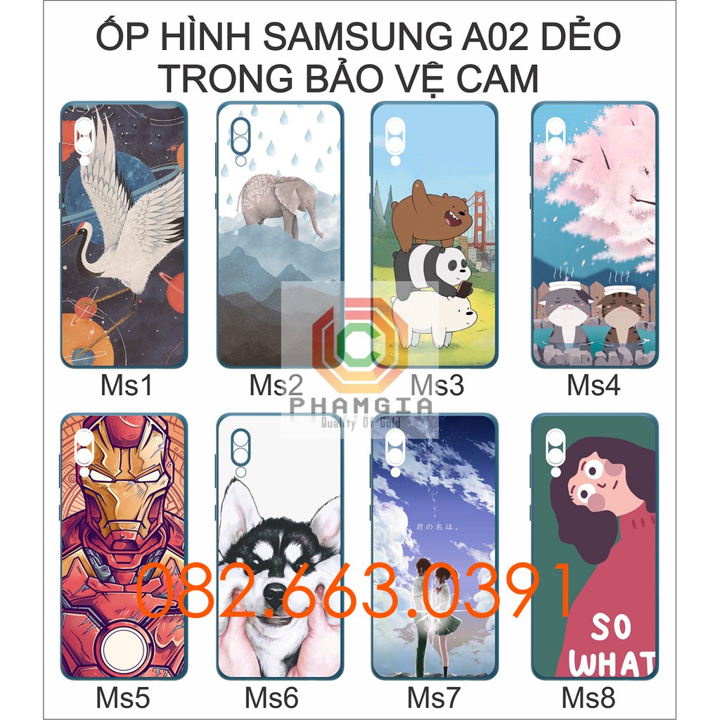 Ốp lưng Samsung A02 dẻo có viền bảo vệ cam in hình đẹp (p2)