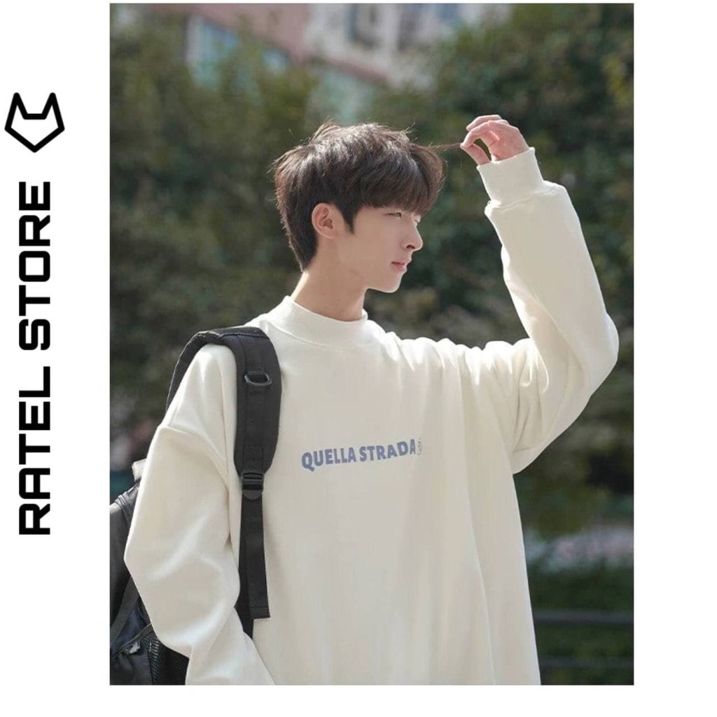 Áo Sweater Nỉ Bông Cổ Lọ Quella Strada Ulzzang Unisex Form Rộng