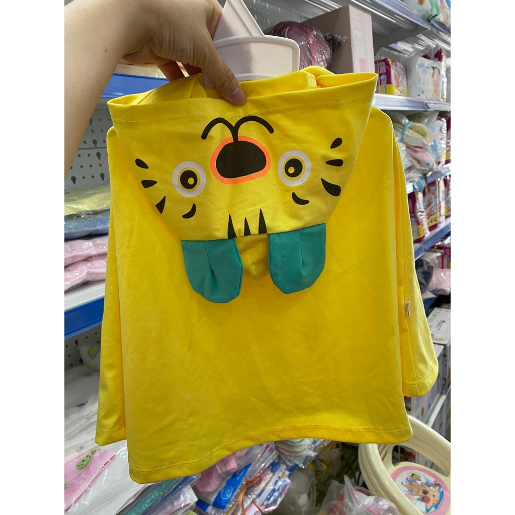 Áo choàng chống nắng cho bé, Áo choàng thú fusi vải cotton