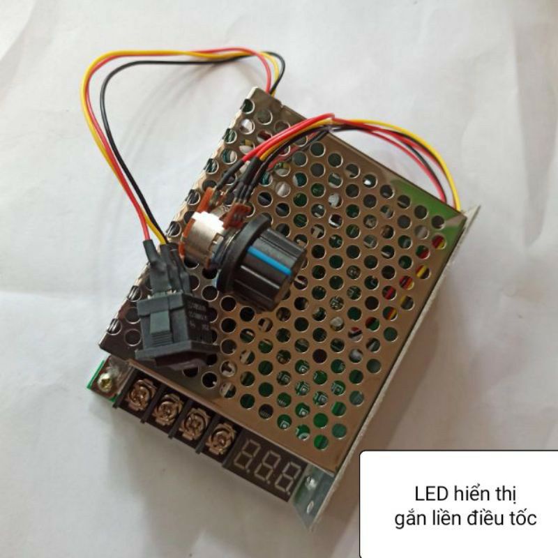 Mạch điều khiển tốc độ và đảo chiều motor Dc 12_40v 40A 400w hiển thị điện áp