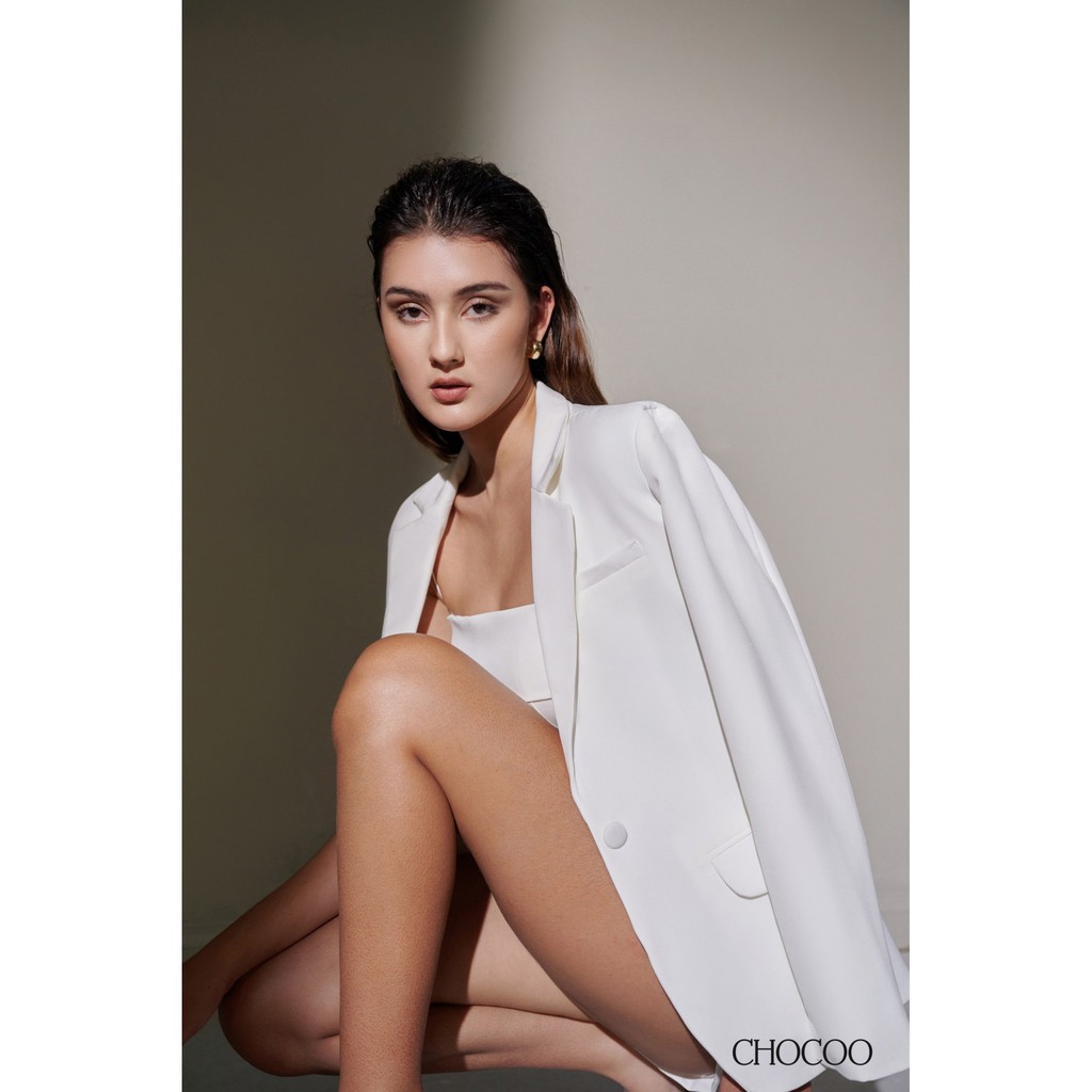 CHOCOO - Set Áo Blazer/ Quần Short Thời Trang Cao Cấp Hai Màu Đen Nude - ROWAN BLAZER &amp; RONNIE SHORT
