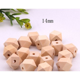 4 hạt gỗ đa giác đủ size 10-30mm