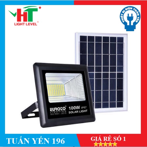 [ BH 1 NĂM] Đèn pha năng lượng SOLAR-02 Euroto 100W- Hàng Chính Hãng