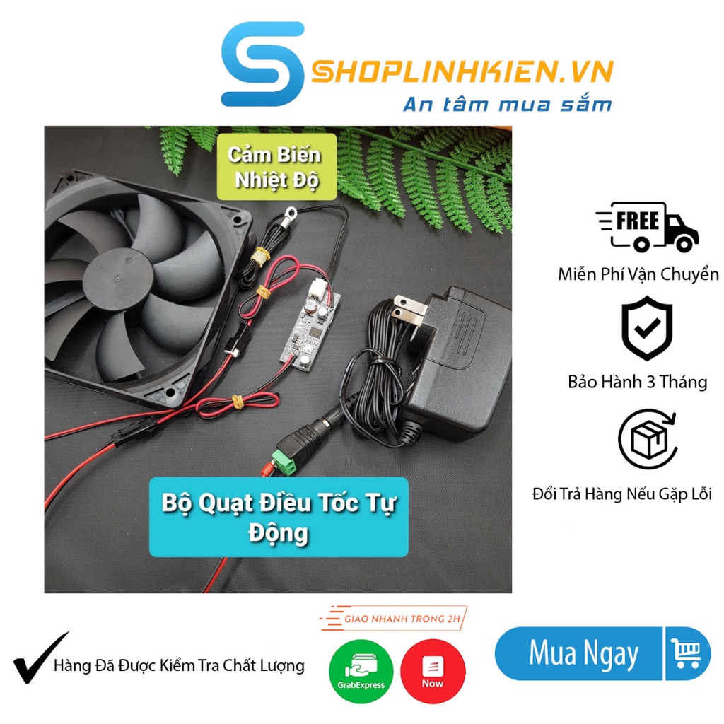 Bộ quạt tản nhiệt chống ồn điều chỉnh tốc độ tự động 9CM 12CM VFAN VFAN-T12 VFAN-T9