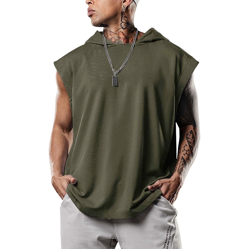 Áo khoác hoodie thể thao không tay dáng rộng thời trang mùa hè size M-3Xl cho nam