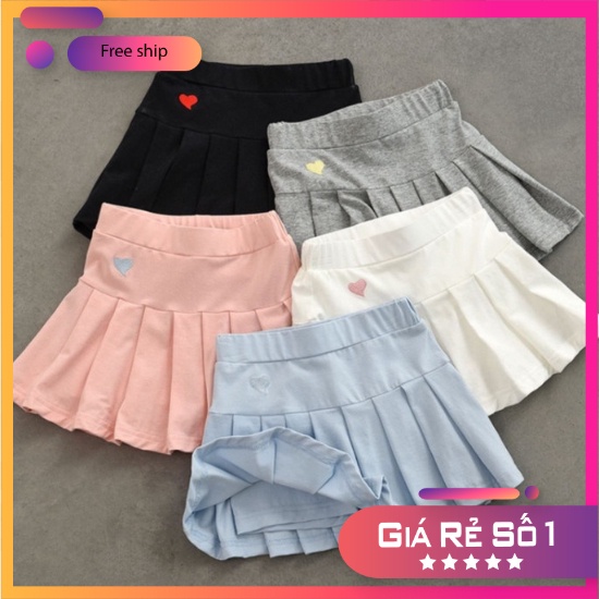 Chân váy xếp ly liền quần cho bé gái  hình thêu cực xinh Song Ngư  Kids