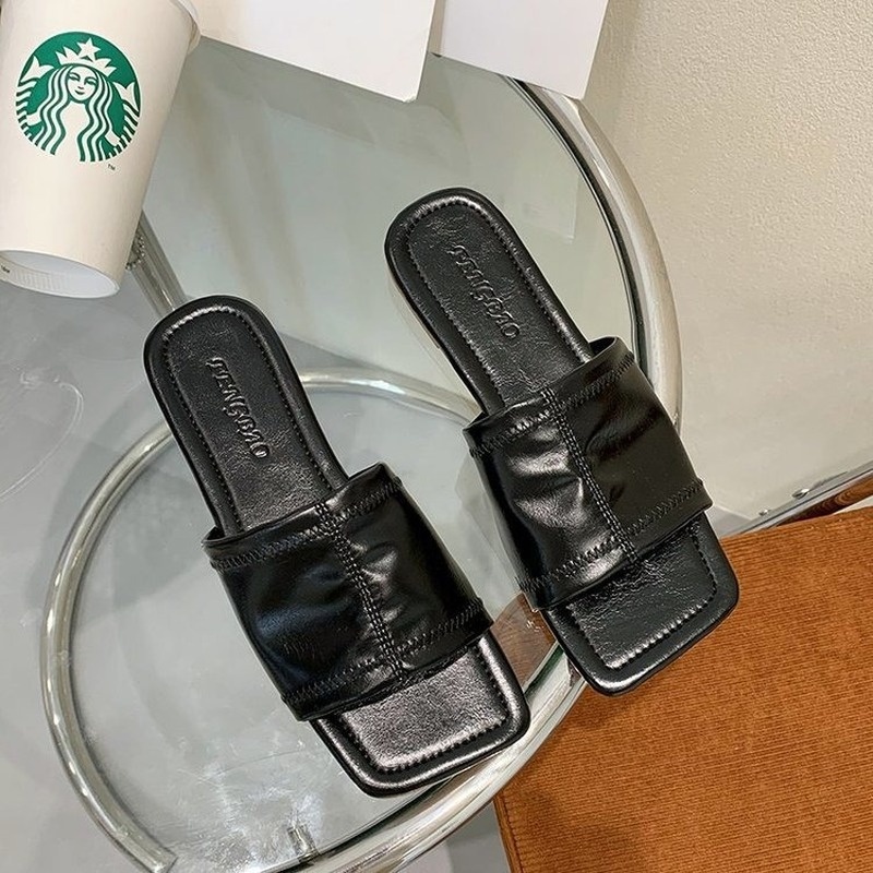 XIELUAIZTA Dép Sandal Da Đế Bệt Thời Trang Mùa Hè 00916