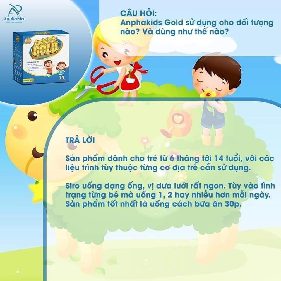 Anphakids Gold -  Hỗ Trợ Trẻ Biếng Ăn, Tiêu Hóa Kém. Tăng Cường Sức Đề Kháng