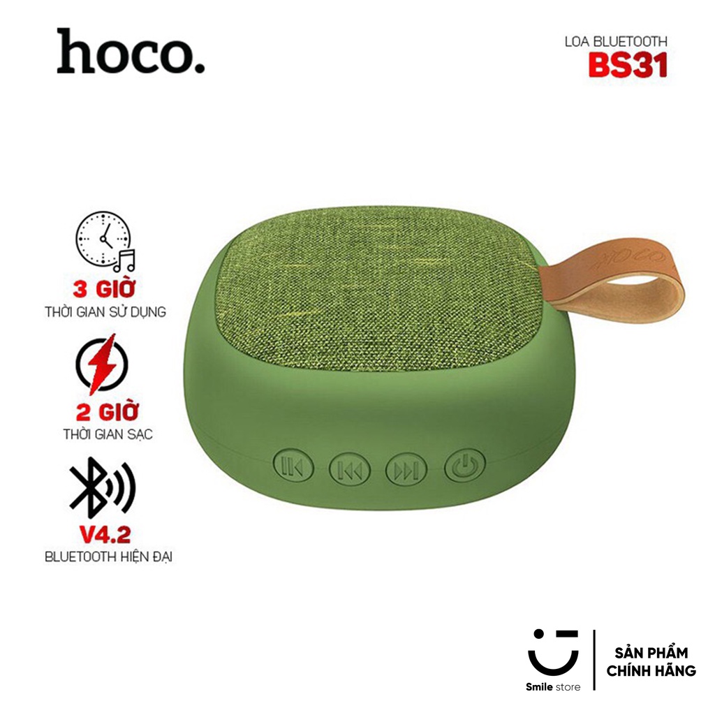 Loa Bluetooth HOCO BS31 Chất Âm Hoàn Hảo, Thiết Kế Nhỏ Gọn, Bluetooth V4.2, Hỗ Trợ Thẻ Nhở - Chính Hãng
