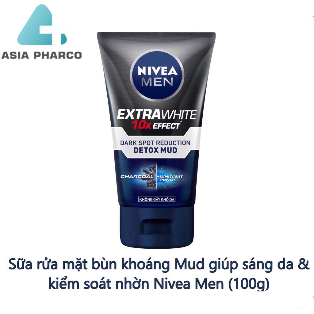 Sữa rửa mặt bùn khoáng Mud giúp sáng da & kiểm soát nhờn Nivea Men (100g)