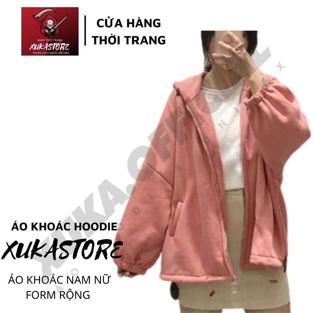 Áo khoác nỉ hoodie XUKASTORE Có Dây Kéo Tròn , dùng để chống nắng phong cách Unisex có 6 màu form rộng | BigBuy360 - bigbuy360.vn