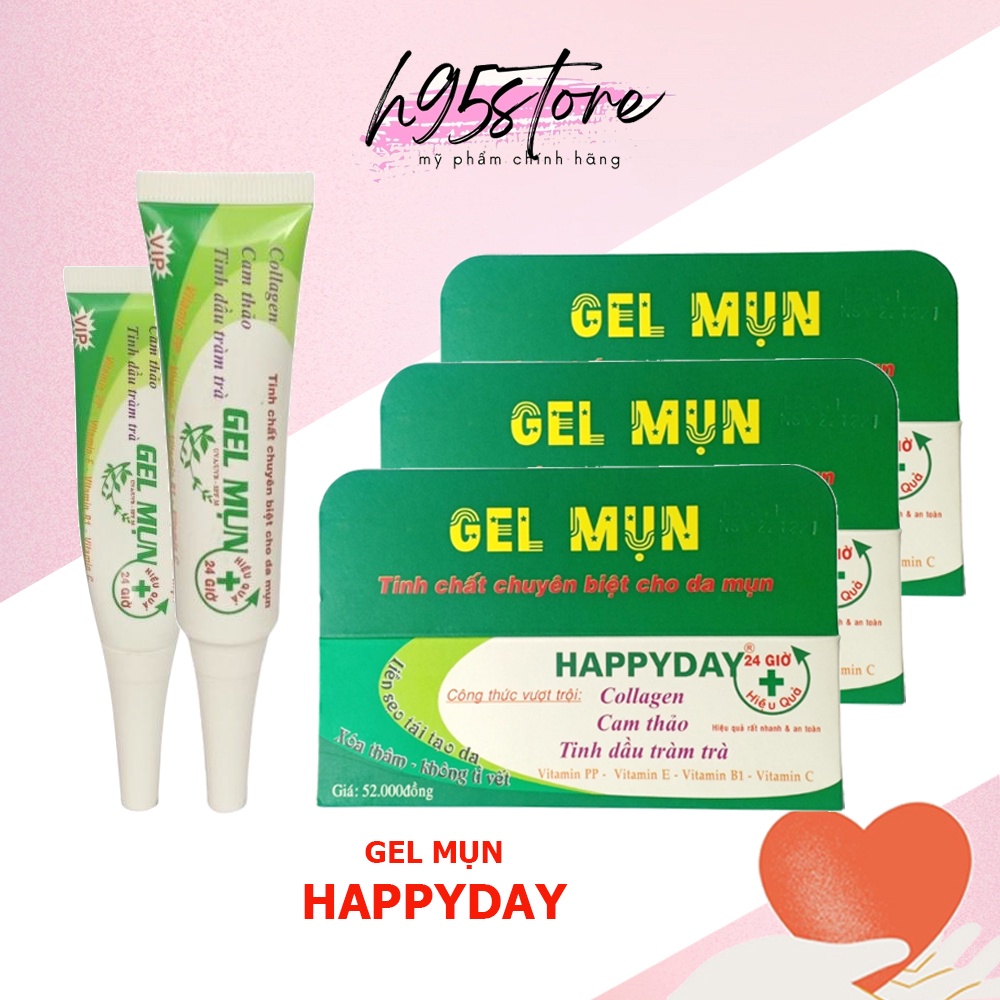 Gel giảm mụn 24h HAPPYDAY ngừa thâm làm dịu nhẹ mụn bọc mụn đỏ