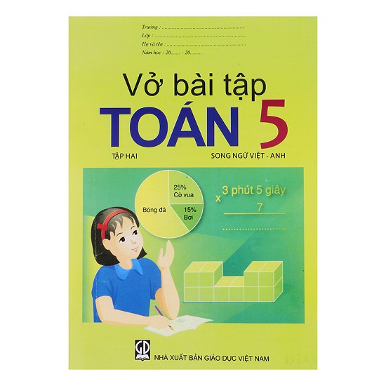 Sách - Giáo khoa Song ngữ bài tập Toán 5/2 - Việt - Anh