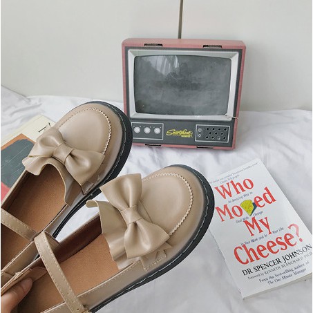 Giày Lofita mũi tròn nơ trước gót thấp | BigBuy360 - bigbuy360.vn