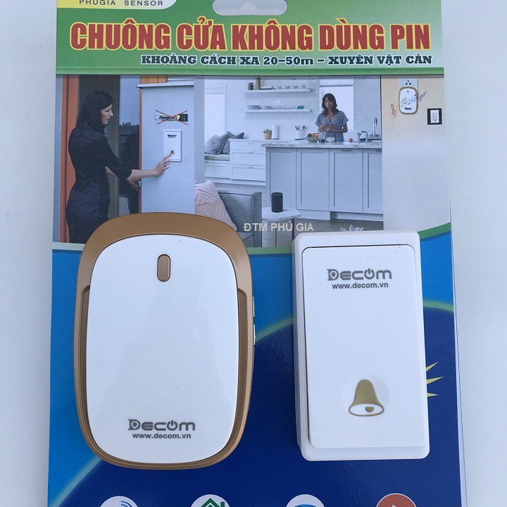 Chuông cửa không dây cao cấp DC1108D không điện không pin,chuông của chống nước,chuông báo khách