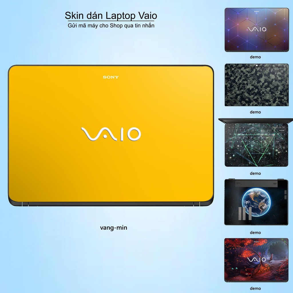 Skin dán Laptop Sony Vaio màu vàng mịn (inbox mã máy cho Shop)