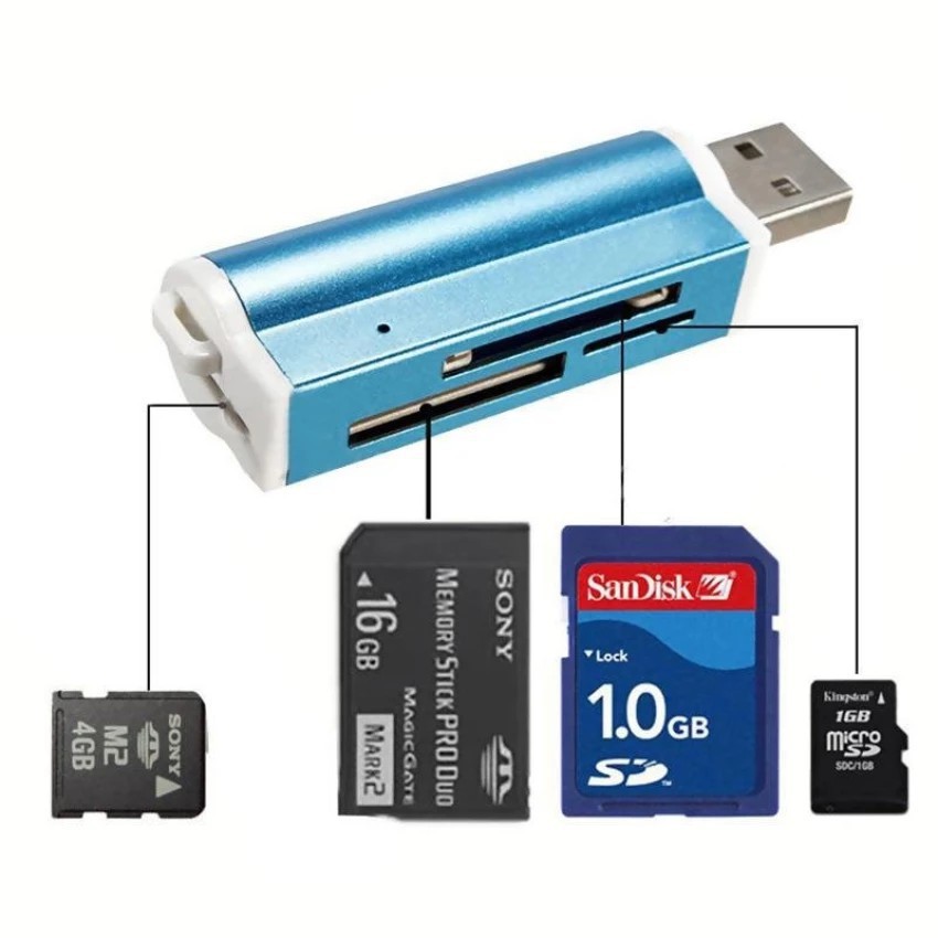 Đầu đọc thẻ nhớ cổng USB 2.0 cho Micro SD MMC SDHC TF Tiện Dụng